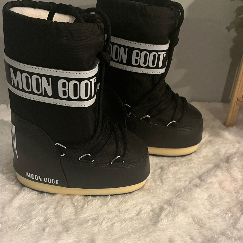 Moon Boot Black and White Winter Footwear